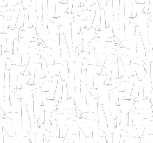 York Wallcoverings Artisan Studio Vermillion Coast Silver Wallpaper Nautical Nautical Metallics   - ZM2844