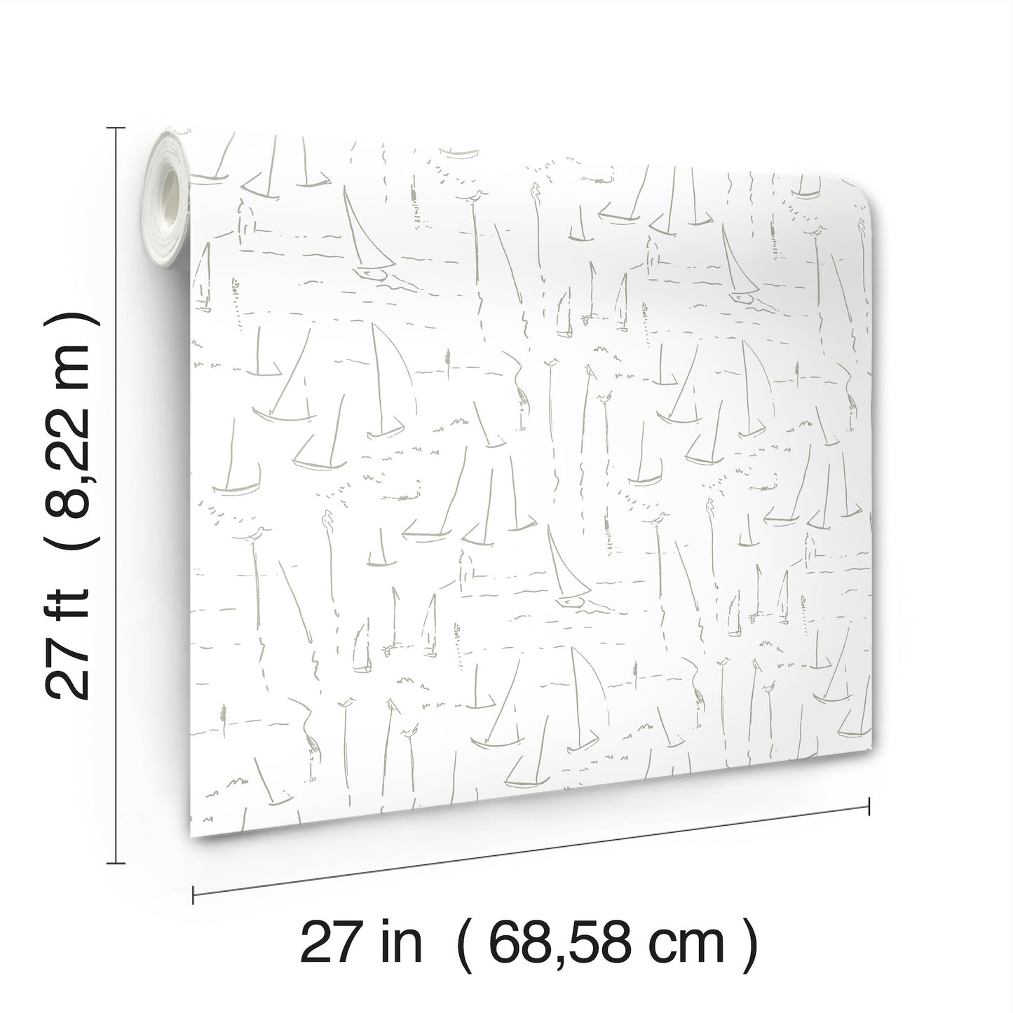 York Wallcoverings Artisan Studio Vermillion Coast Silver Wallpaper Nautical Nautical Metallics   - ZM2844