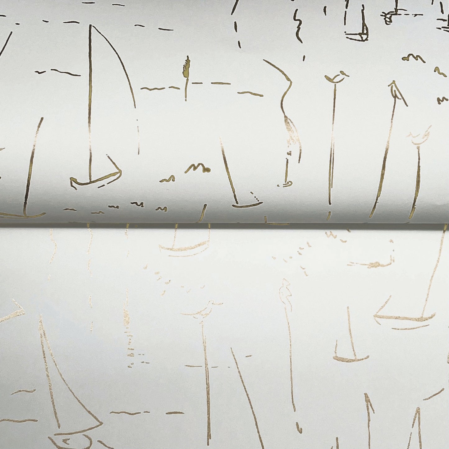 York Wallcoverings Artisan Studio Vermillion Coast Gold Wallpaper Nautical Nautical Metallics   - ZM2845