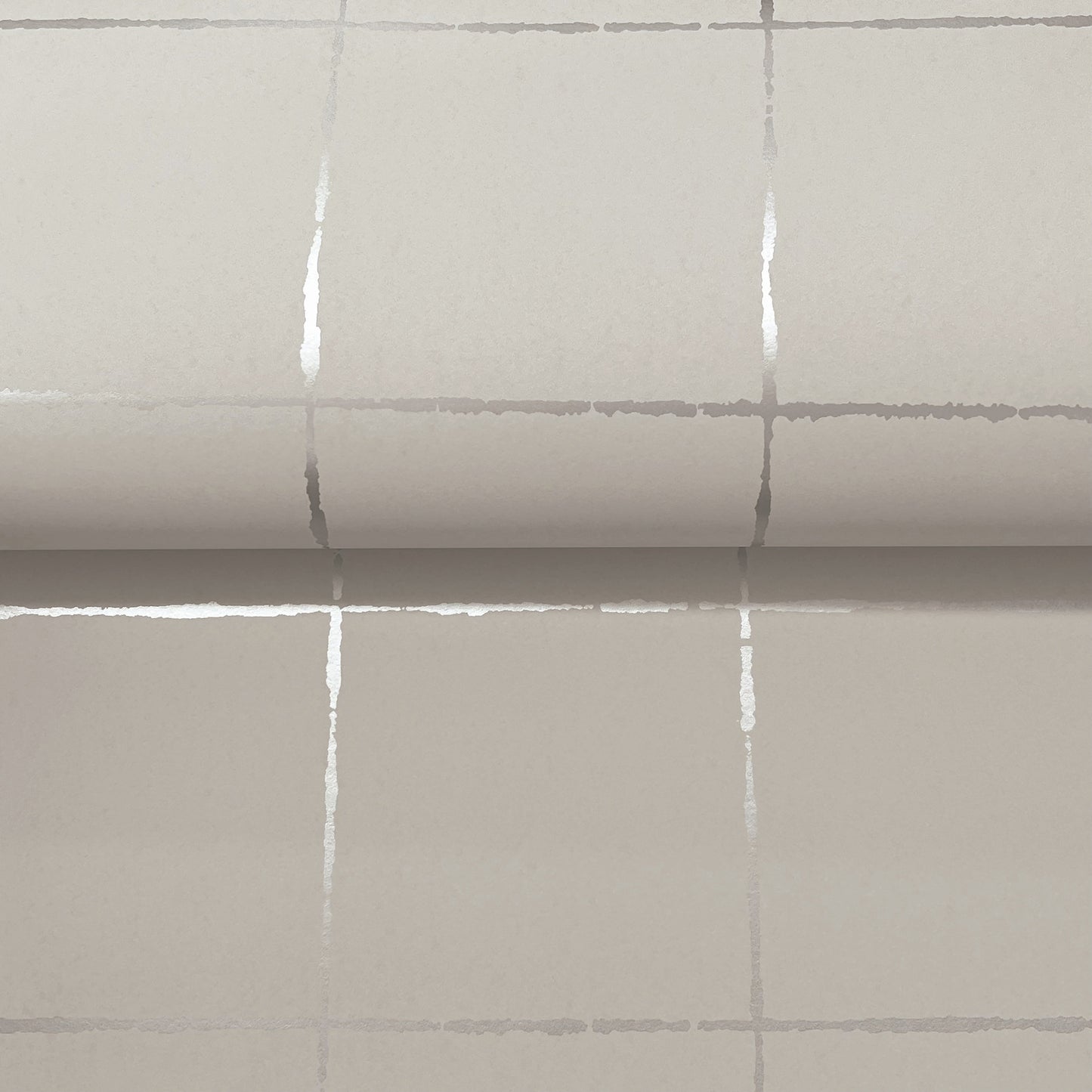 York Wallcoverings Artisan Studio La Vitre Plaid Lichen Grey Wallpaper Modern Geometrics Metallics   - ZM2851