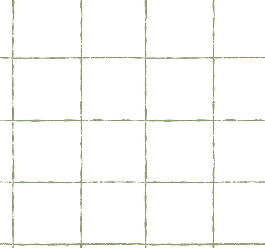 York Wallcoverings Artisan Studio La Vitre Plaid Leaf Wallpaper Modern Geometrics Greens   - ZM2852