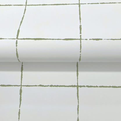 York Wallcoverings Artisan Studio La Vitre Plaid Leaf Wallpaper Modern Geometrics Greens   - ZM2852