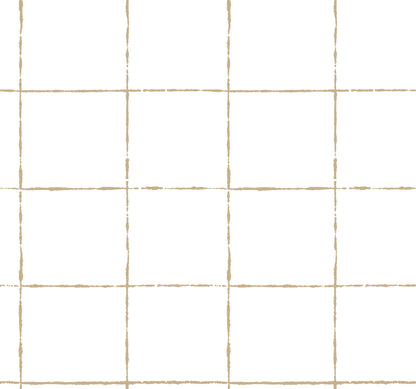 York Wallcoverings Artisan Studio La Vitre Plaid Gold Wallpaper Modern Geometrics Metallics   - ZM2853