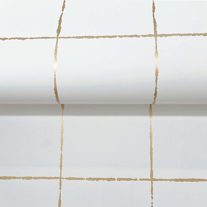 York Wallcoverings Artisan Studio La Vitre Plaid Gold Wallpaper Modern Geometrics Metallics   - ZM2853