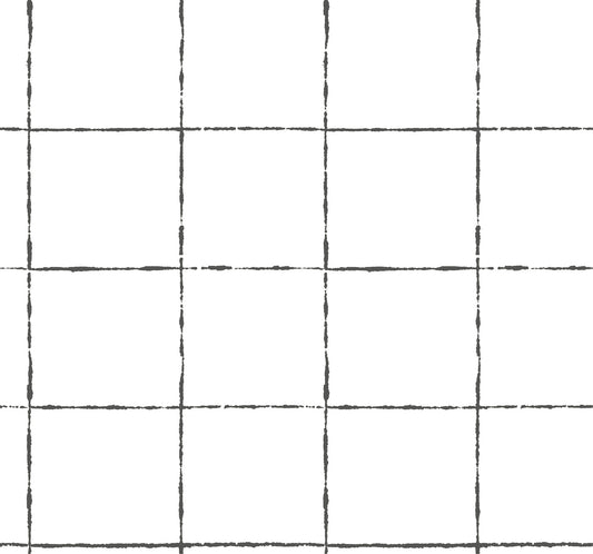 York Wallcoverings Artisan Studio La Vitre Plaid Carbon Black Wallpaper Modern Geometrics Blacks   - ZM2854