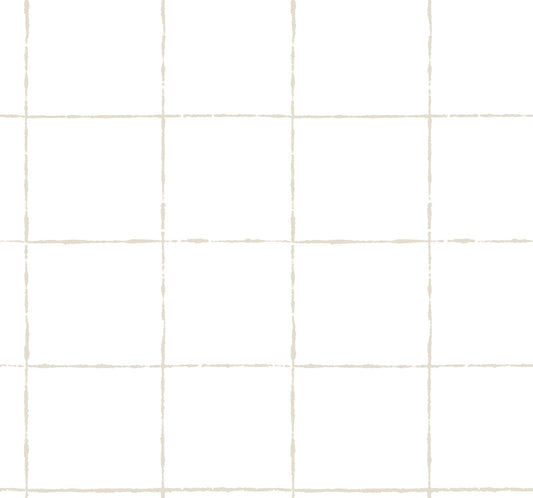 York Wallcoverings Artisan Studio La Vitre Plaid Graphite Wallpaper Modern Geometrics Whites and Off-Whites   - ZM2855