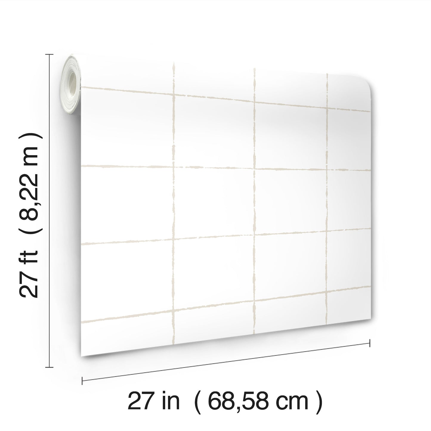 York Wallcoverings Artisan Studio La Vitre Plaid Graphite Wallpaper Modern Geometrics Whites and Off-Whites   - ZM2855