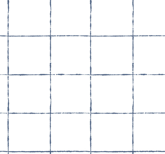 York Wallcoverings Artisan Studio La Vitre Plaid Ultramarine Wallpaper Modern Geometrics Blues   - ZM2856