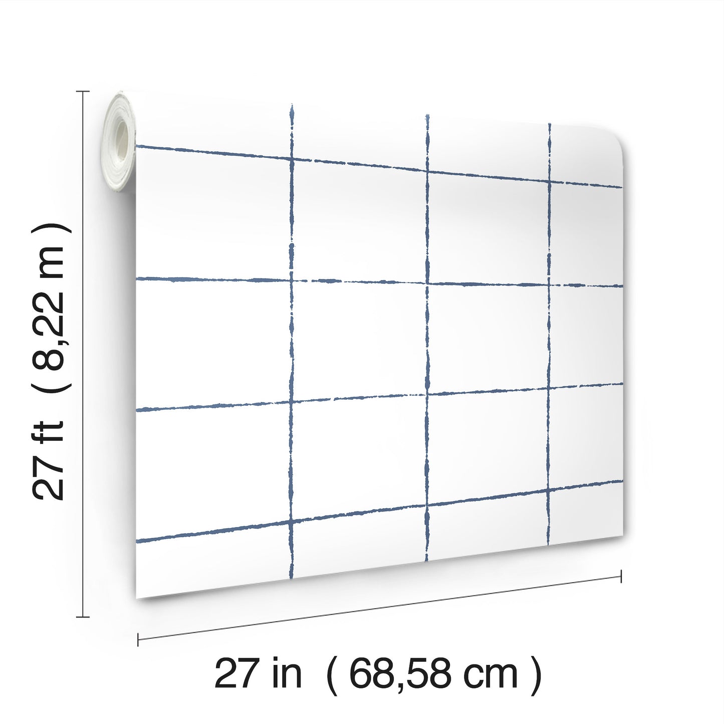 York Wallcoverings Artisan Studio La Vitre Plaid Ultramarine Wallpaper Modern Geometrics Blues   - ZM2856