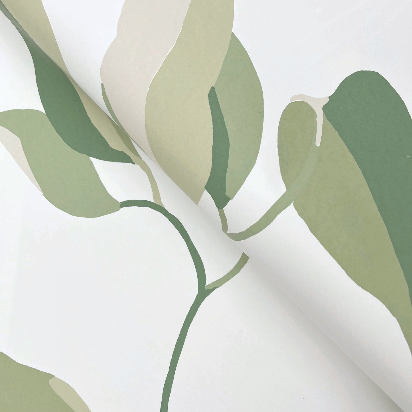 York Wallcoverings Artisan Studio Brushwork Branches Leaf Green Wallpaper Modern Botanical Greens   - ZM2872
