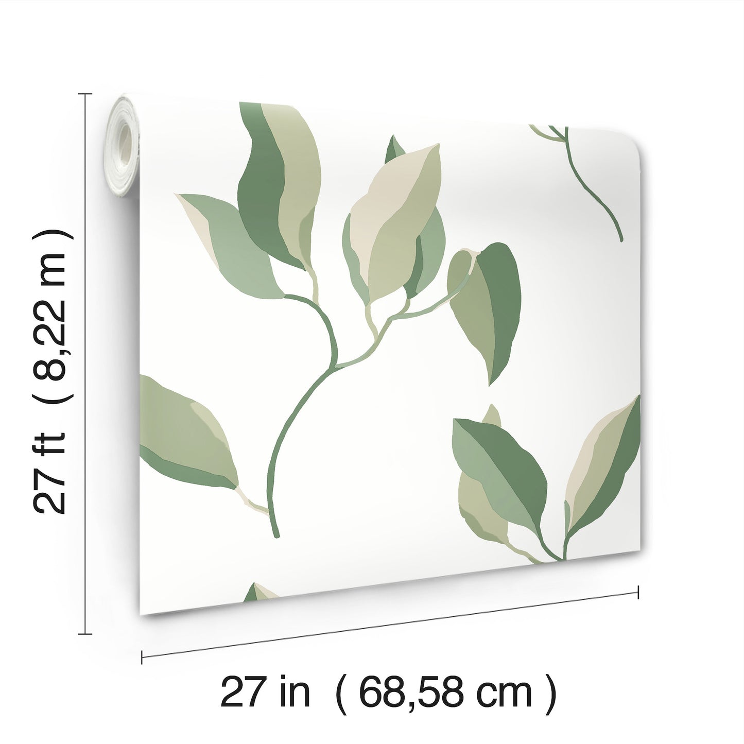 York Wallcoverings Artisan Studio Brushwork Branches Leaf Green Wallpaper Modern Botanical Greens   - ZM2872