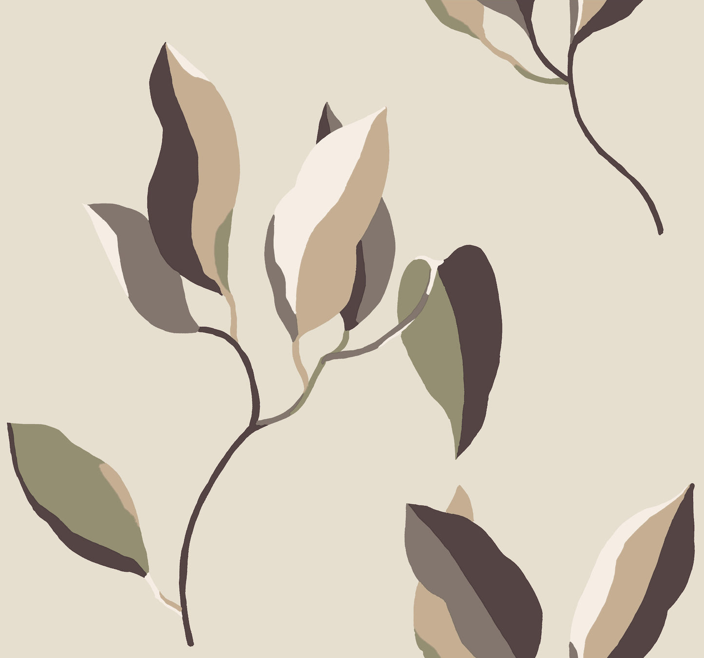 York Wallcoverings Artisan Studio Brushwork Branches Violet Wallpaper Modern Botanical Browns   - ZM2875