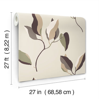 York Wallcoverings Artisan Studio Brushwork Branches Violet Wallpaper Modern Botanical Browns   - ZM2875