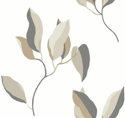 York Wallcoverings Artisan Studio Brushwork Branches Neutral and Gold Wallpaper Modern Botanical Beiges   - ZM2876