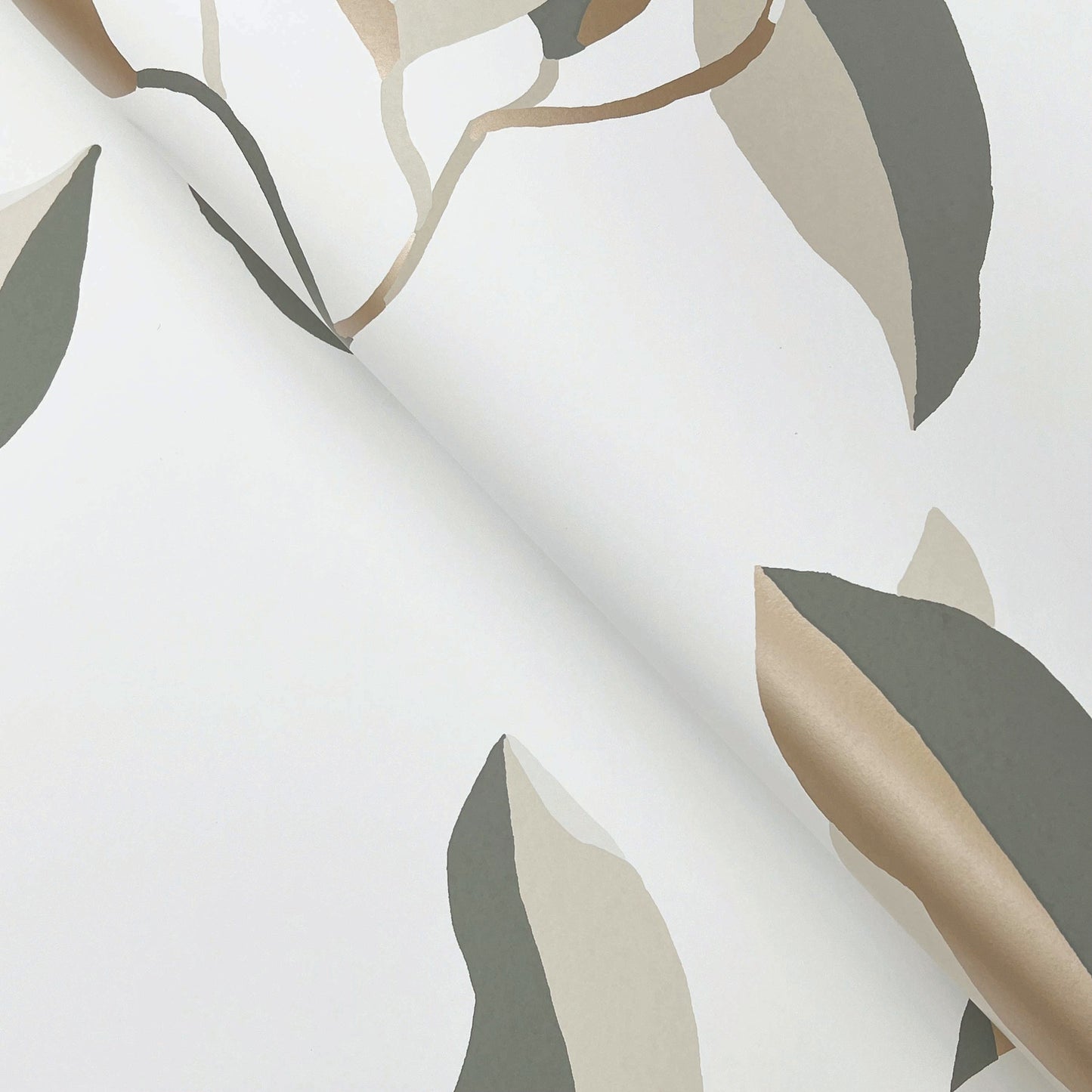 York Wallcoverings Artisan Studio Brushwork Branches Neutral and Gold Wallpaper Modern Botanical Beiges   - ZM2876