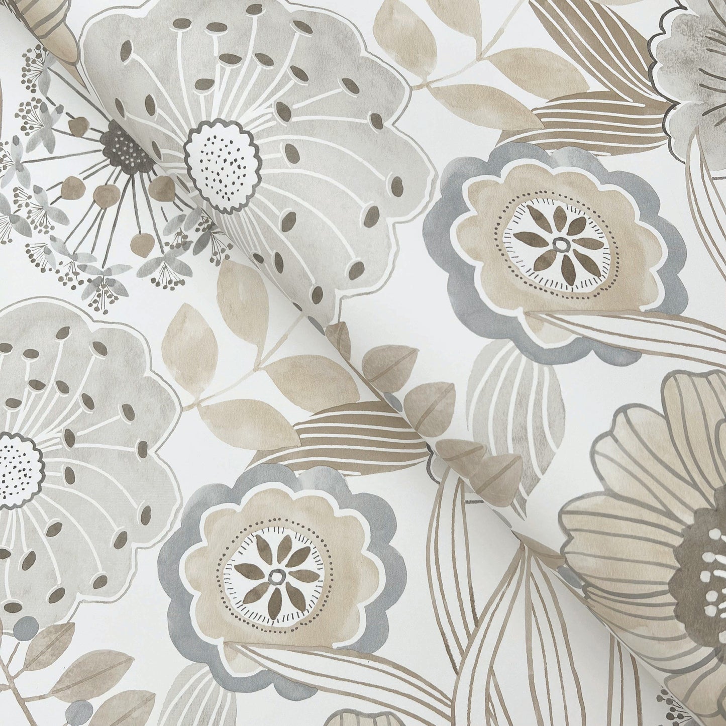 York Wallcoverings York Wallcoverings Artistic Bouquet Neutral Wallpaper Whimsical Florals Browns   - ZM2894