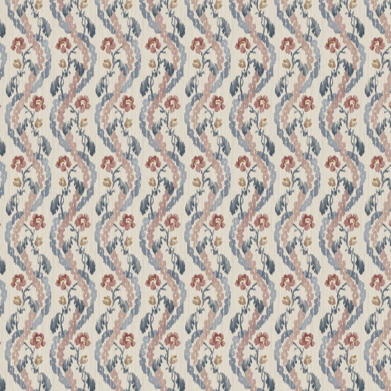 ZOFFANY Winter Garden Floral  Indigo/Red   - ZOF0254-01