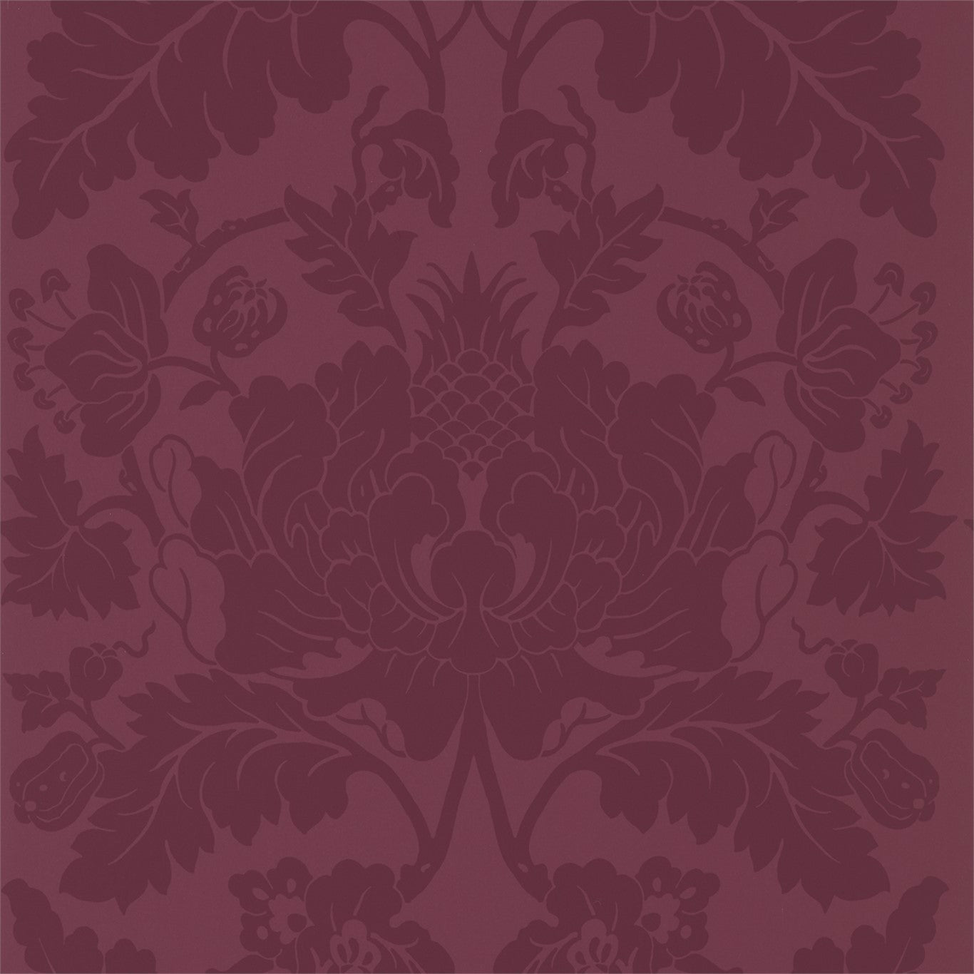 ZOFFANY Villandry  Wallpaper Damasks Cinnabar  Rotary Wide Width Printed Wallpaper - ZPAL312700