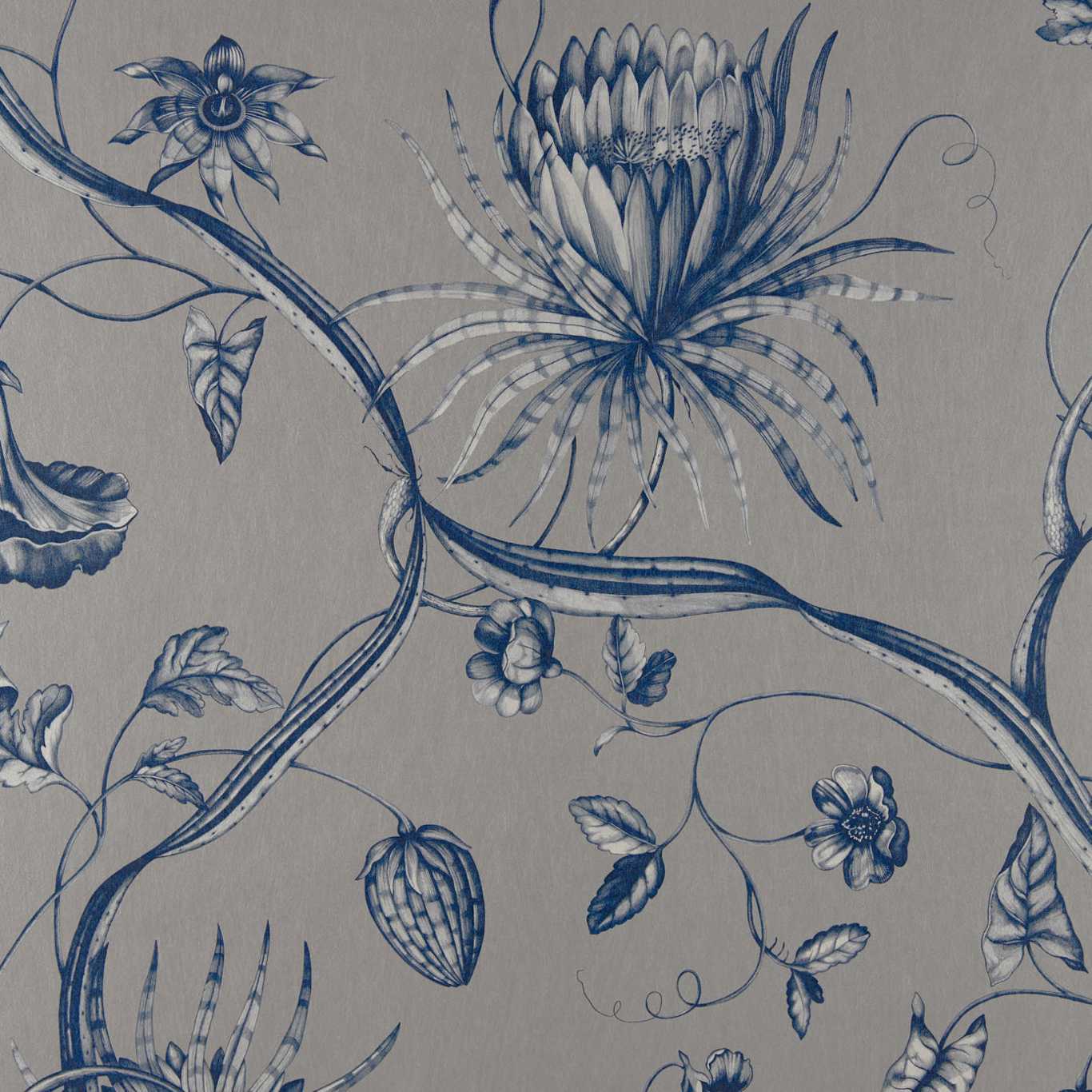 ZOFFANY Phaedra Fabric Classic Floral Phaedra  Prussian Blue   - ZPHA322601