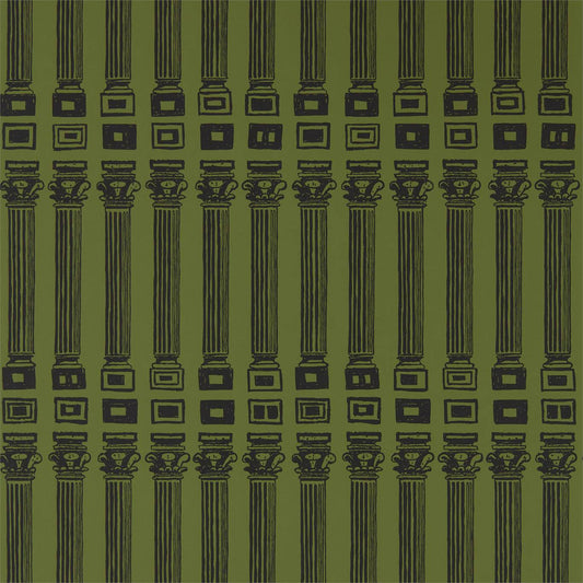 ZOFFANY Columns Wallpaper Abstract , Graphic Olive,Bone Black  Rotary Wide Width Printed Wallpaper - ZPLW312970