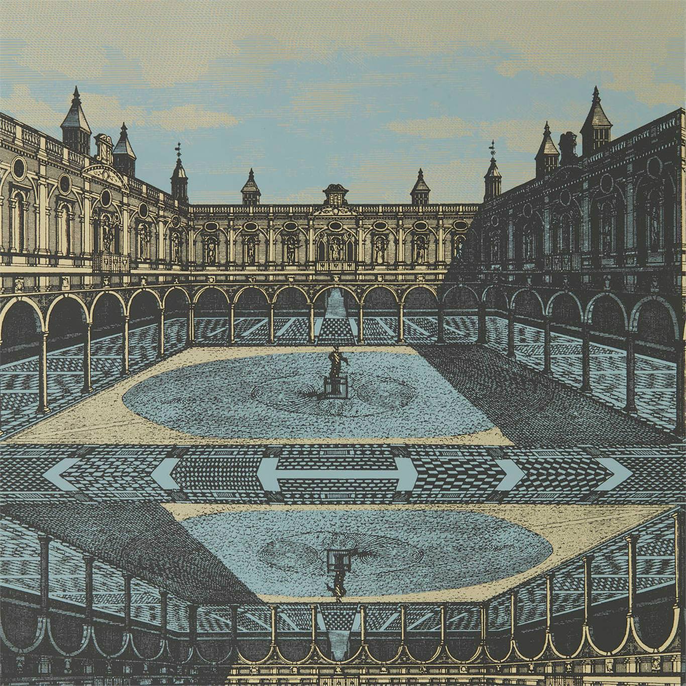 ZOFFANY Royal Exchange Wallpaper Abstract , Graphic Taloyrs Grey,Platinum  Rotary Wide Width Printed Wallpaper - ZPLW312971