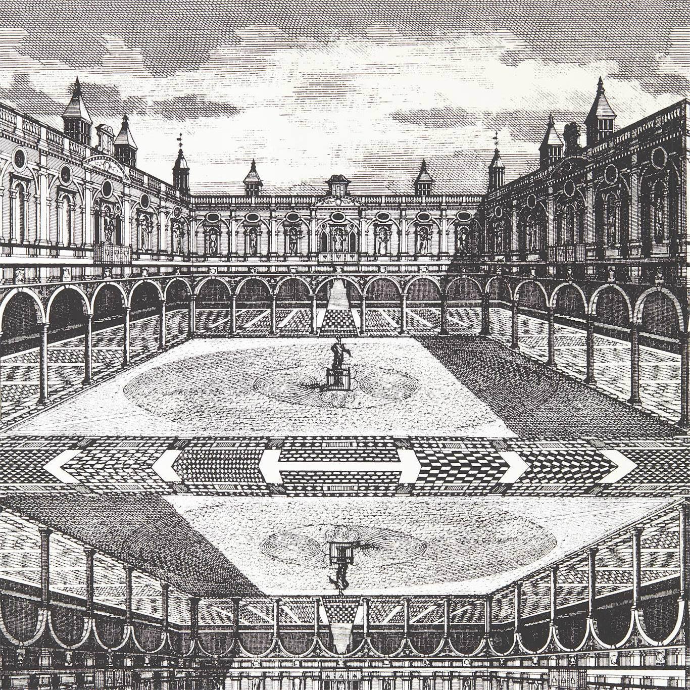 ZOFFANY Royal Exchange Wallpaper Abstract , Graphic Snow,Architects White  Rotary Wide Width Printed Wallpaper - ZPLW312972