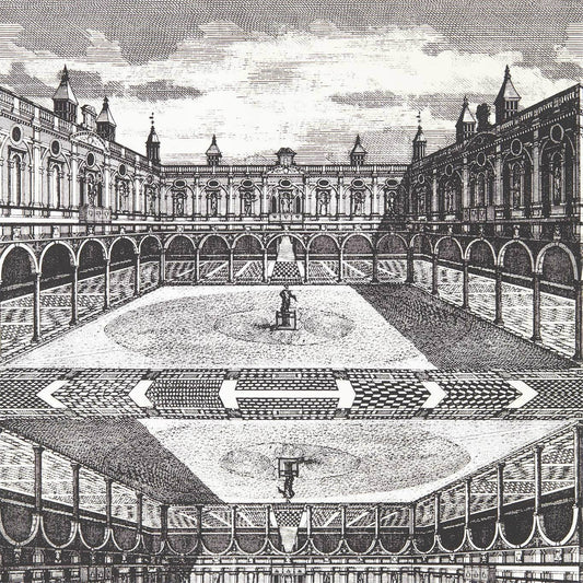 ZOFFANY Royal Exchange Wallpaper Abstract , Graphic Snow,Architects White  Rotary Wide Width Printed Wallpaper - ZPLW312972