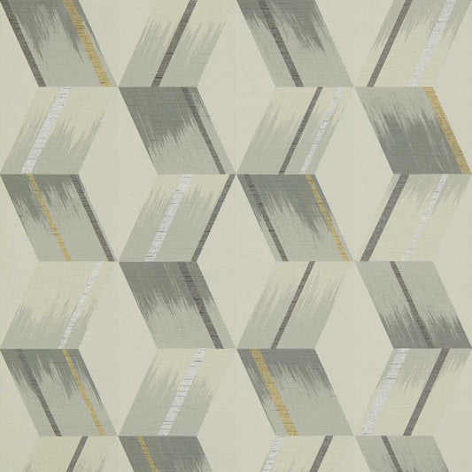 ZOFFANY Rhombi  Wallpaper Geometric Empire Grey  Gravure Wide Width Vinyl - ZRHW312894