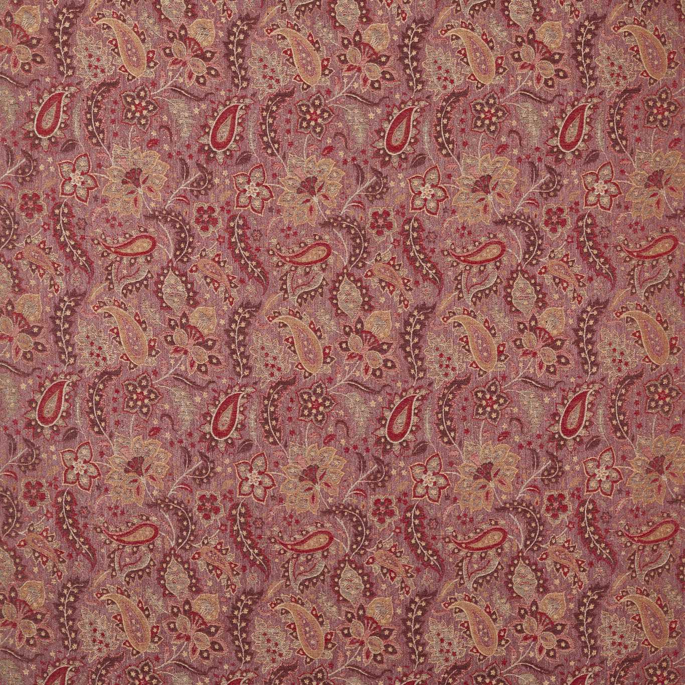 ZOFFANY Caserta Paisley Fabric Abstract , Graphic Pale Ruby   - ZRTX333539