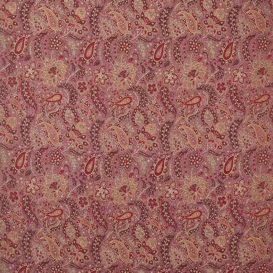 ZOFFANY Caserta Paisley Fabric Abstract , Graphic Pale Ruby   - ZRTX333539