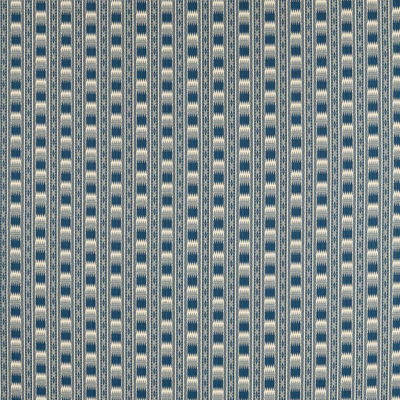 ZOFFANY Kasuri Stripe Fabric Geometric Mazarine Blue   - ZRTX333541