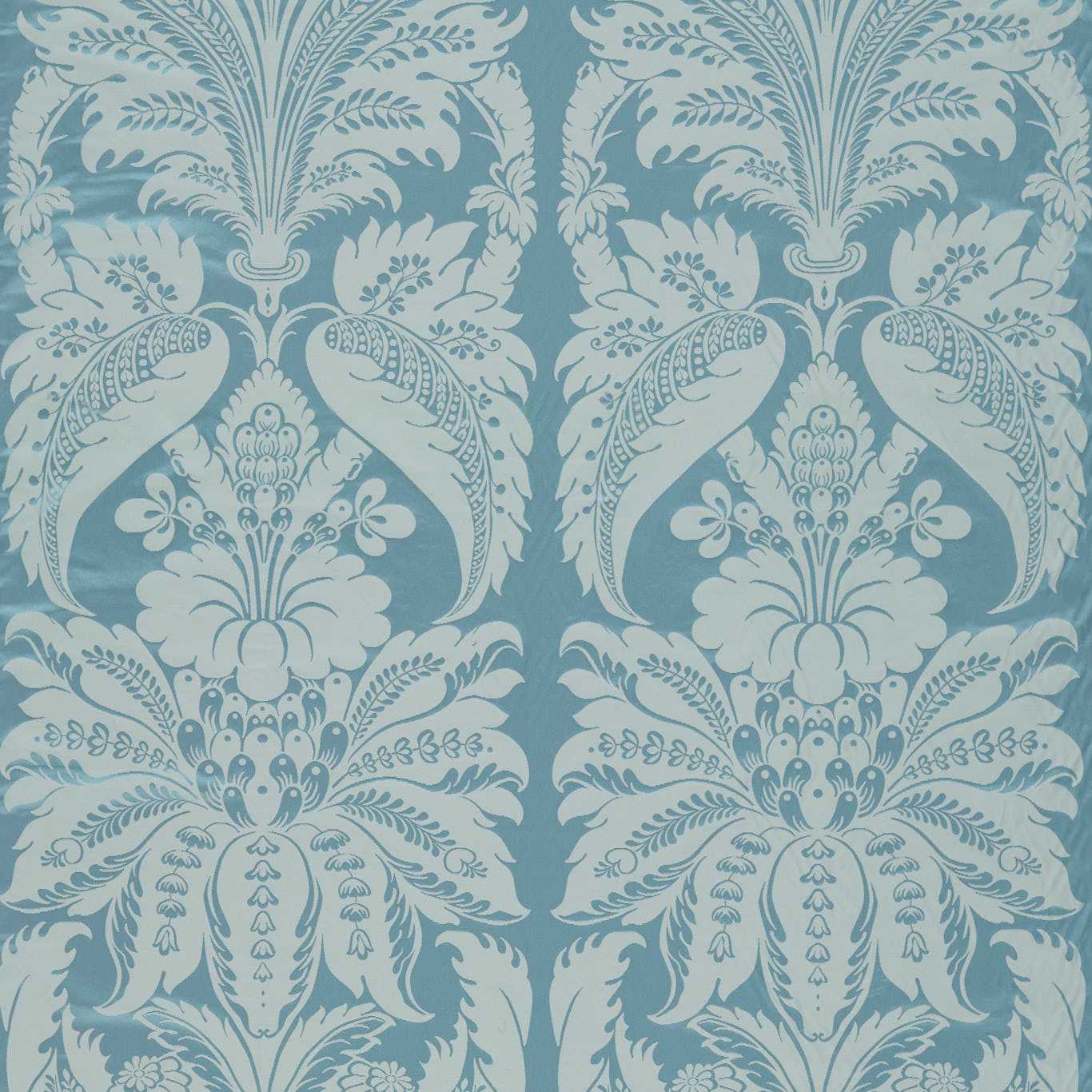 ZOFFANY Clandon Damask Fabric Damask Wedgwood Blue   - ZSUF333378