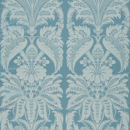 ZOFFANY Clandon Damask Fabric Damask Wedgwood Blue   - ZSUF333378