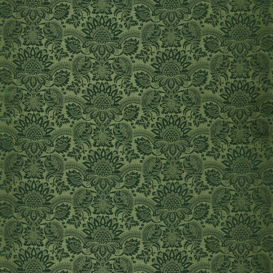 ZOFFANY Pomegranate Brocatelle Fabric Damask Huntsman Green   - ZSUF333382
