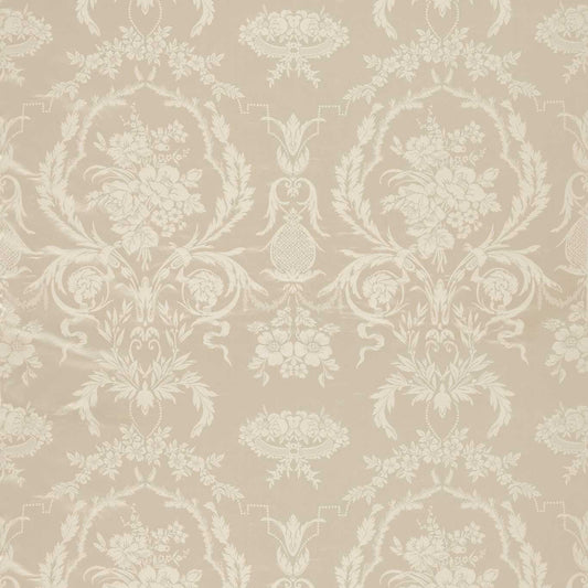 ZOFFANY Arabesque Silk Fabric Damask Warm White   - ZSUF333385