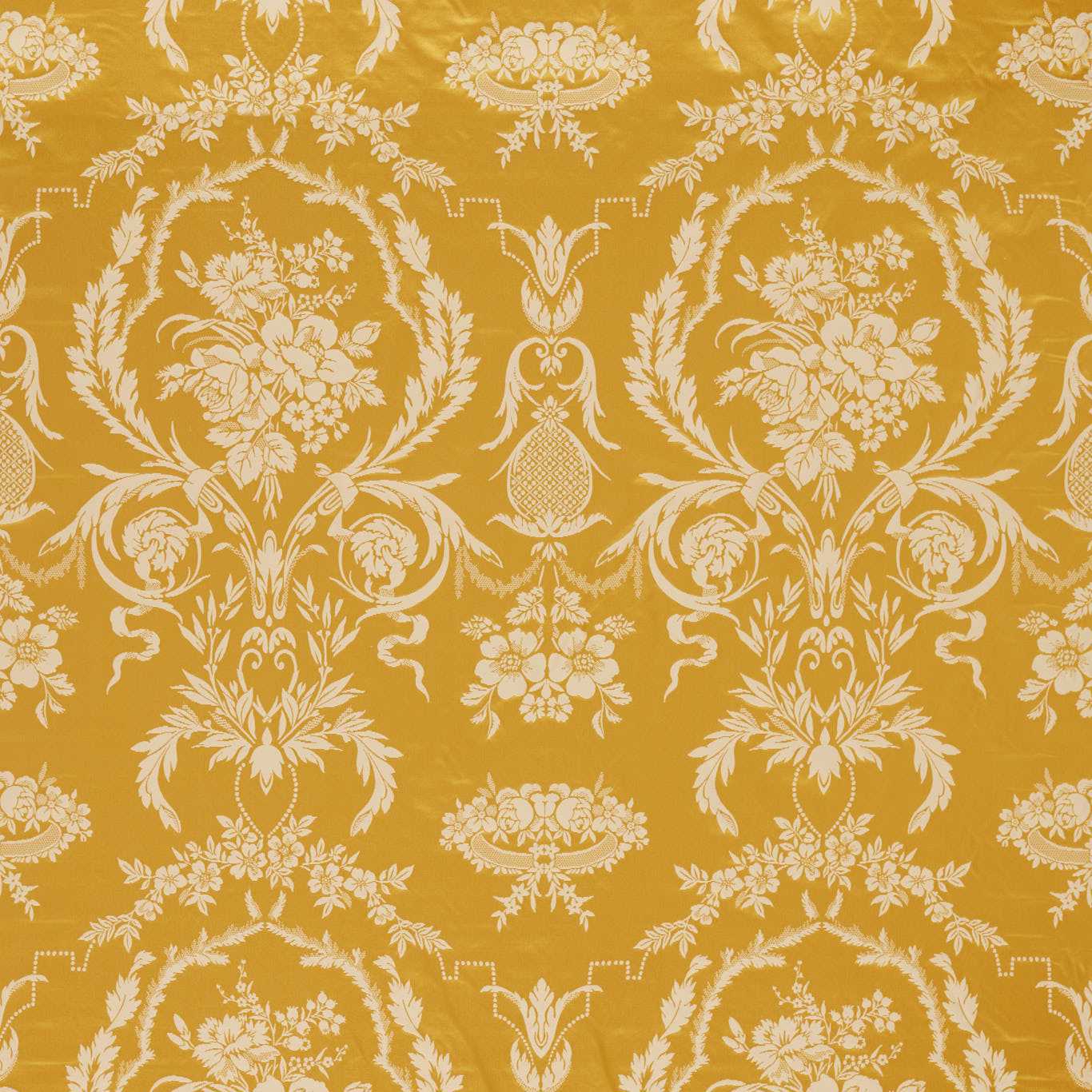 ZOFFANY Arabesque Silk Fabric Damask Tigers Eye   - ZSUF333388