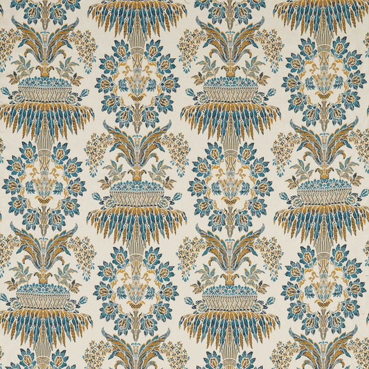 ZOFFANY Long Gallery Brocade Fabric Damask Teal,Gold   - ZSUF333389