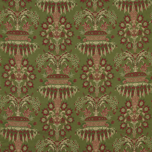 ZOFFANY Long Gallery Brocade Fabric Damask Olivine,Russet   - ZSUF333390