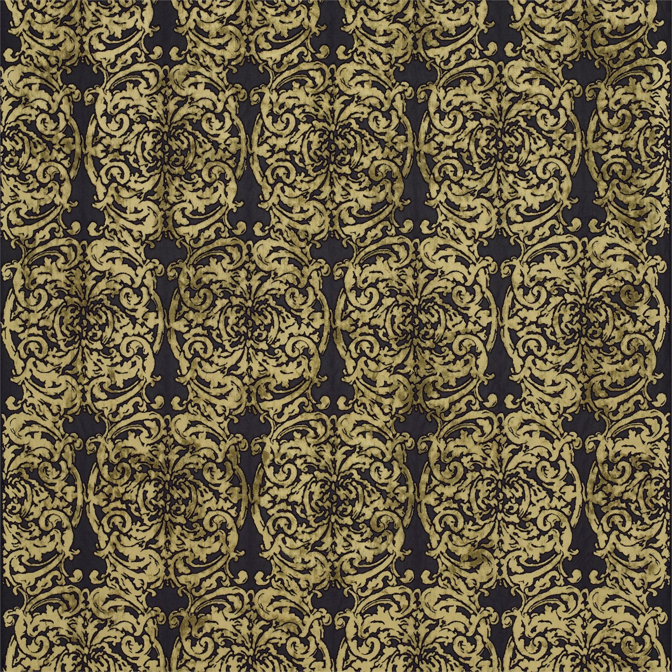 ZOFFANY Tespi Fabric Damasks Carbon,Old Gold   - ZTES331210