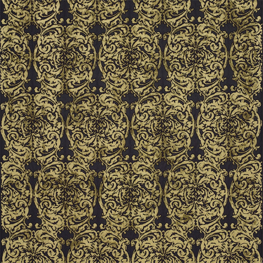 ZOFFANY Tespi Fabric Damasks Carbon,Old Gold   - ZTES331210