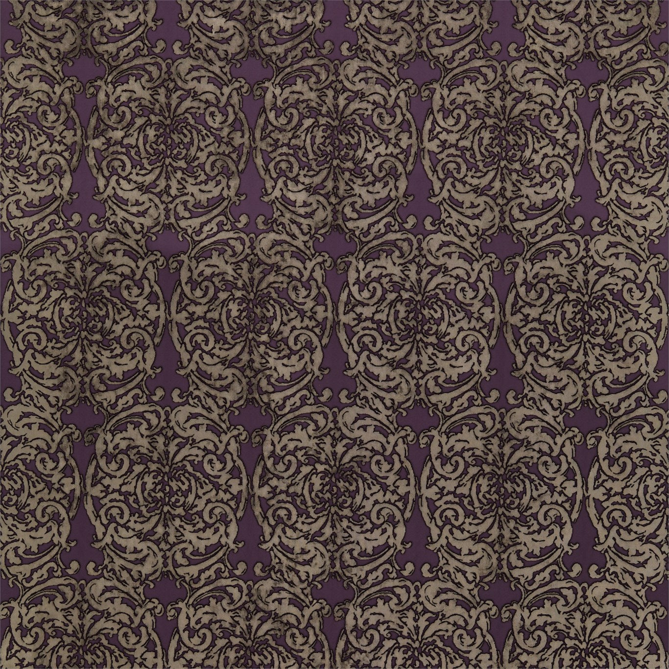 ZOFFANY Tespi Fabric Damasks Amethyst,Mole   - ZTES331211