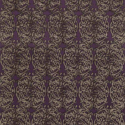 ZOFFANY Tespi Fabric Damasks Amethyst,Mole   - ZTES331211