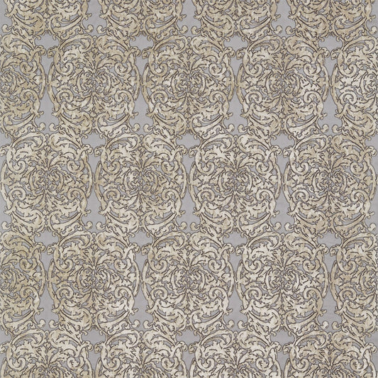 ZOFFANY Brocatello Embroidery Fabric Damasks Silver,Pearl   - ZTES331256