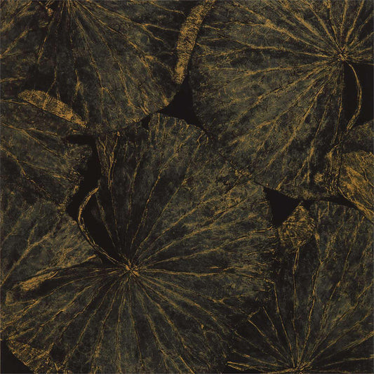 ZOFFANY Taisho Deco Wallpaper Leaves , Trees Vine Black  Gravure Printed Wallpaper - ZTOT312750