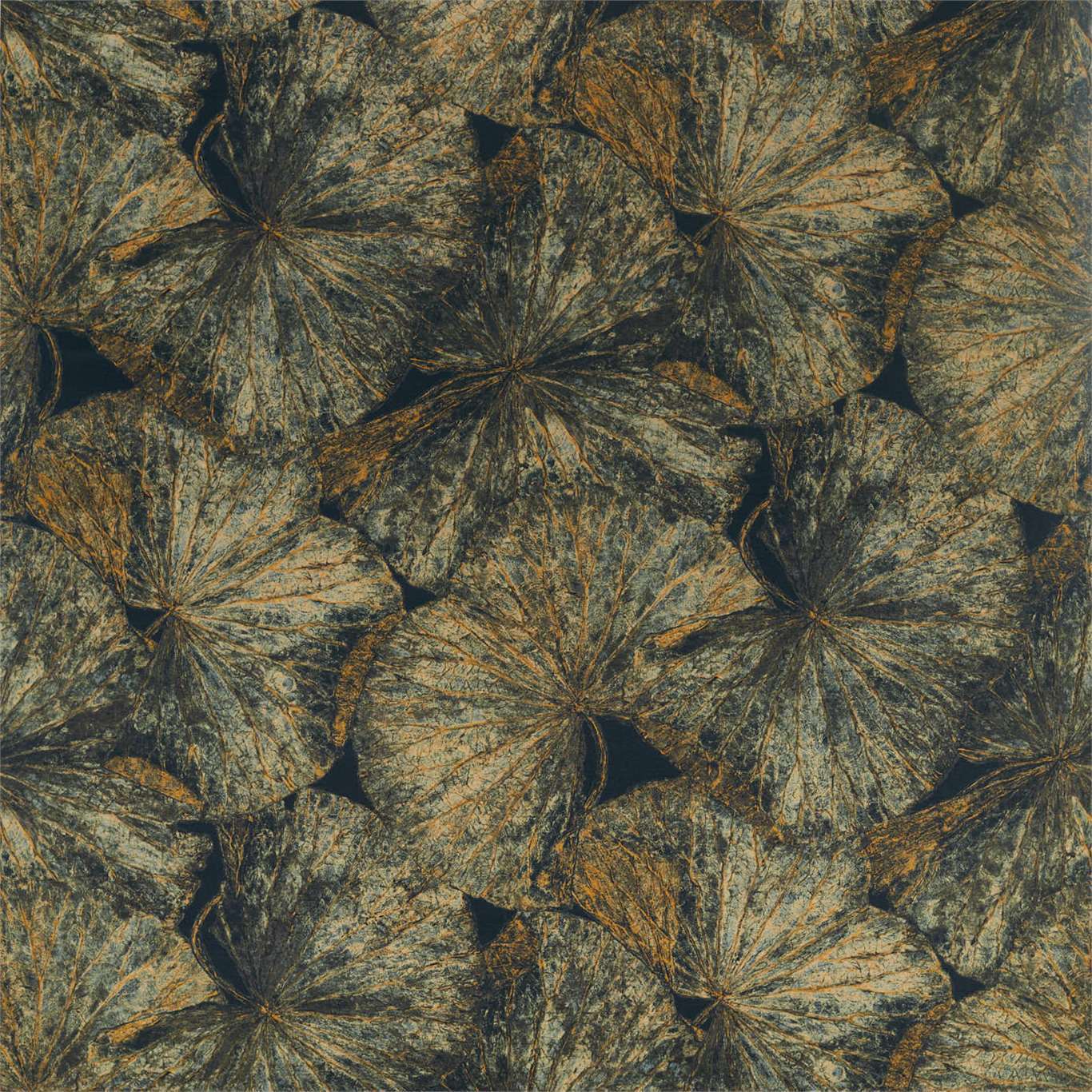 ZOFFANY Taisho Fabric Leaves , Trees Vine Black   - ZTOT322647