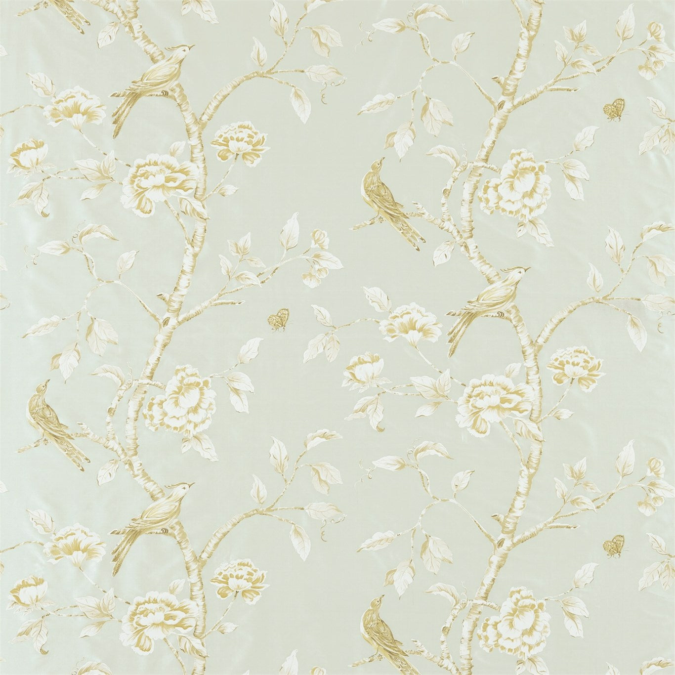 ZOFFANY OUTLET Woodville Silk Fabric Birds Ice Floes   - ZWOO321429