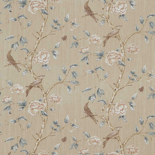 ZOFFANY Woodville Fabric Birds White Clay   - ZWOO321434