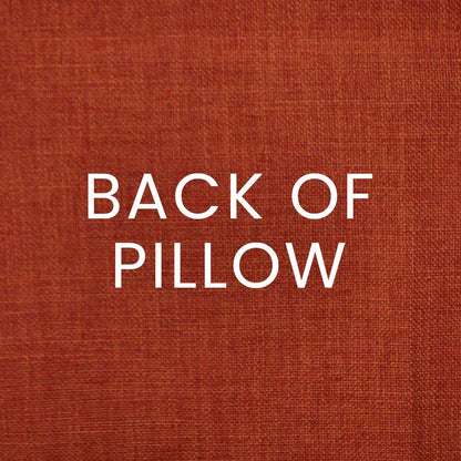 Back of Aqua Beach 24in x 24in pillow with textured fabric and white BACK OF PILLOW lettering