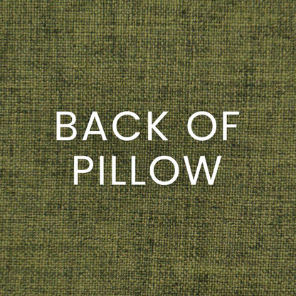 Green striped pillow with a textured woven cover