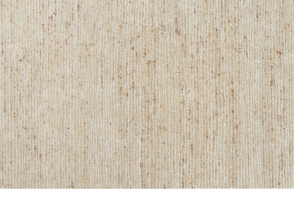 Beige textured runner rug with a woven look and subtle vertical stripe pattern; 8' long, suitable for living rooms and bedrooms.